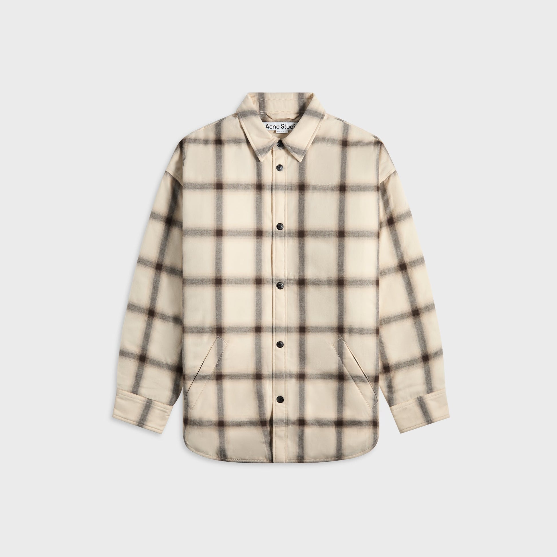 Men Kith Acne Studios Flannel Button-Up Shirt - Beige / Multi