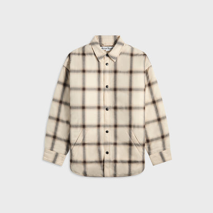 Men Kith Acne Studios Flannel Button-Up Shirt - Beige / Multi