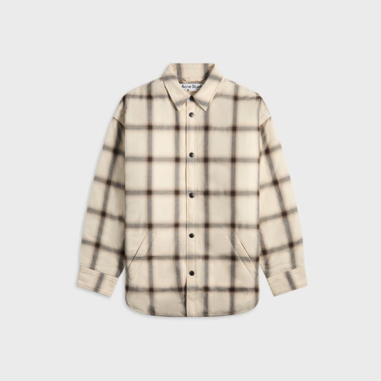 Men Kith Acne Studios Flannel Button-Up Shirt - Beige / Multi