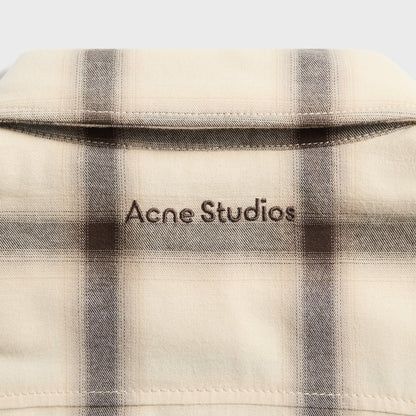 Men Kith Acne Studios Flannel Button-Up Shirt - Beige / Multi