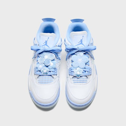 Women Kith Jordan WMNS Air Jordan 4 Retro - White / Aluminum / Blue Tint / Oil Gr