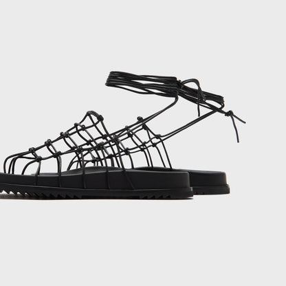 Men Kith Rick Owens Web Granola Sandali - Pelle Black