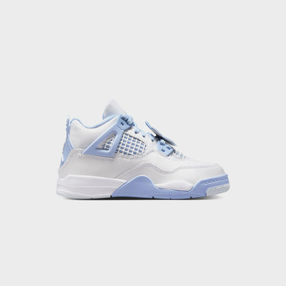 Kids Kith Jordan PS Air Jordan 4 Retro - White / Aluminum / Blue Tint / Oil Gree