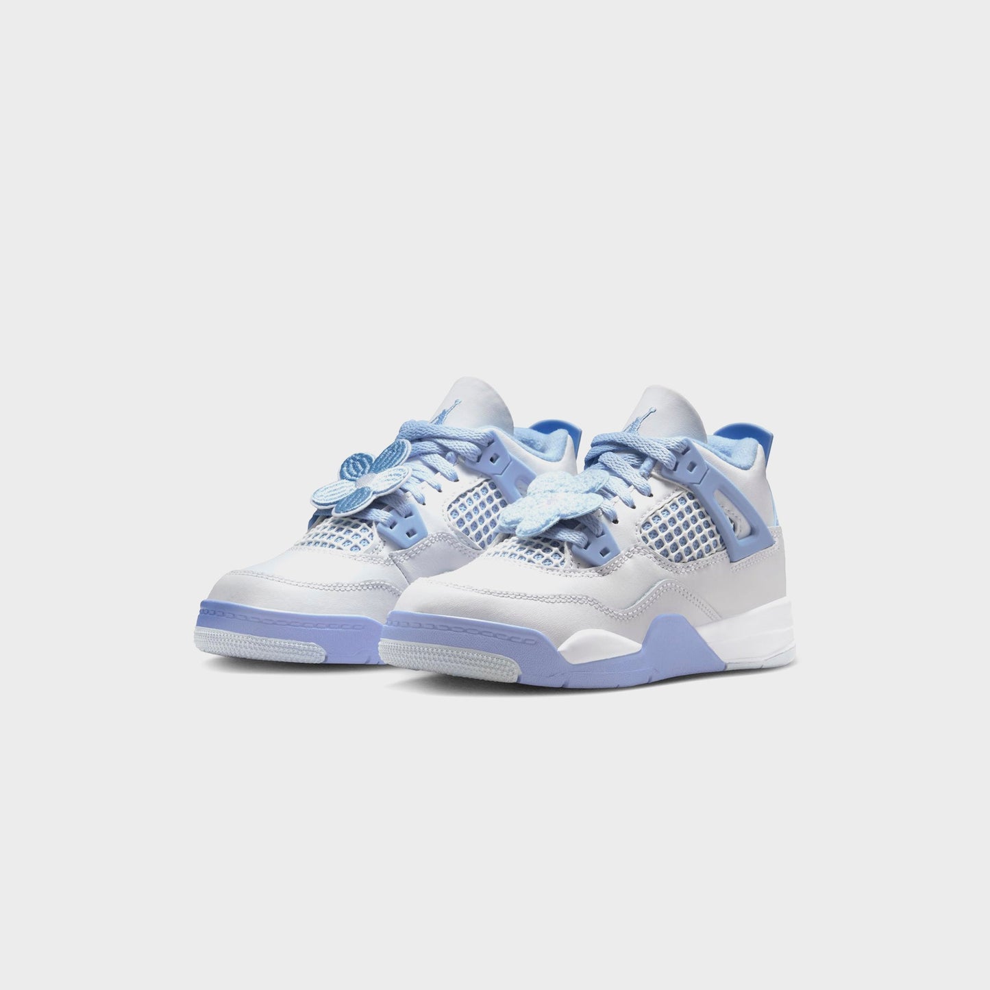 Kids Kith Jordan PS Air Jordan 4 Retro - White / Aluminum / Blue Tint / Oil Gree