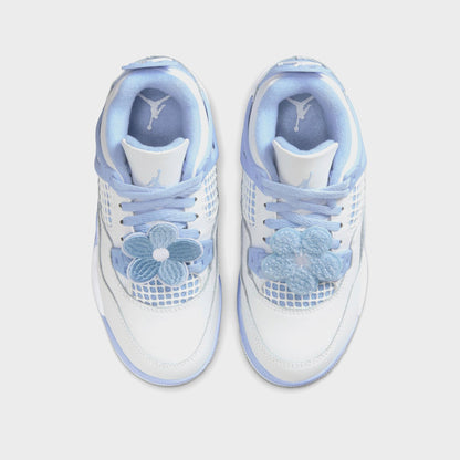 Kids Kith Jordan PS Air Jordan 4 Retro - White / Aluminum / Blue Tint / Oil Gree