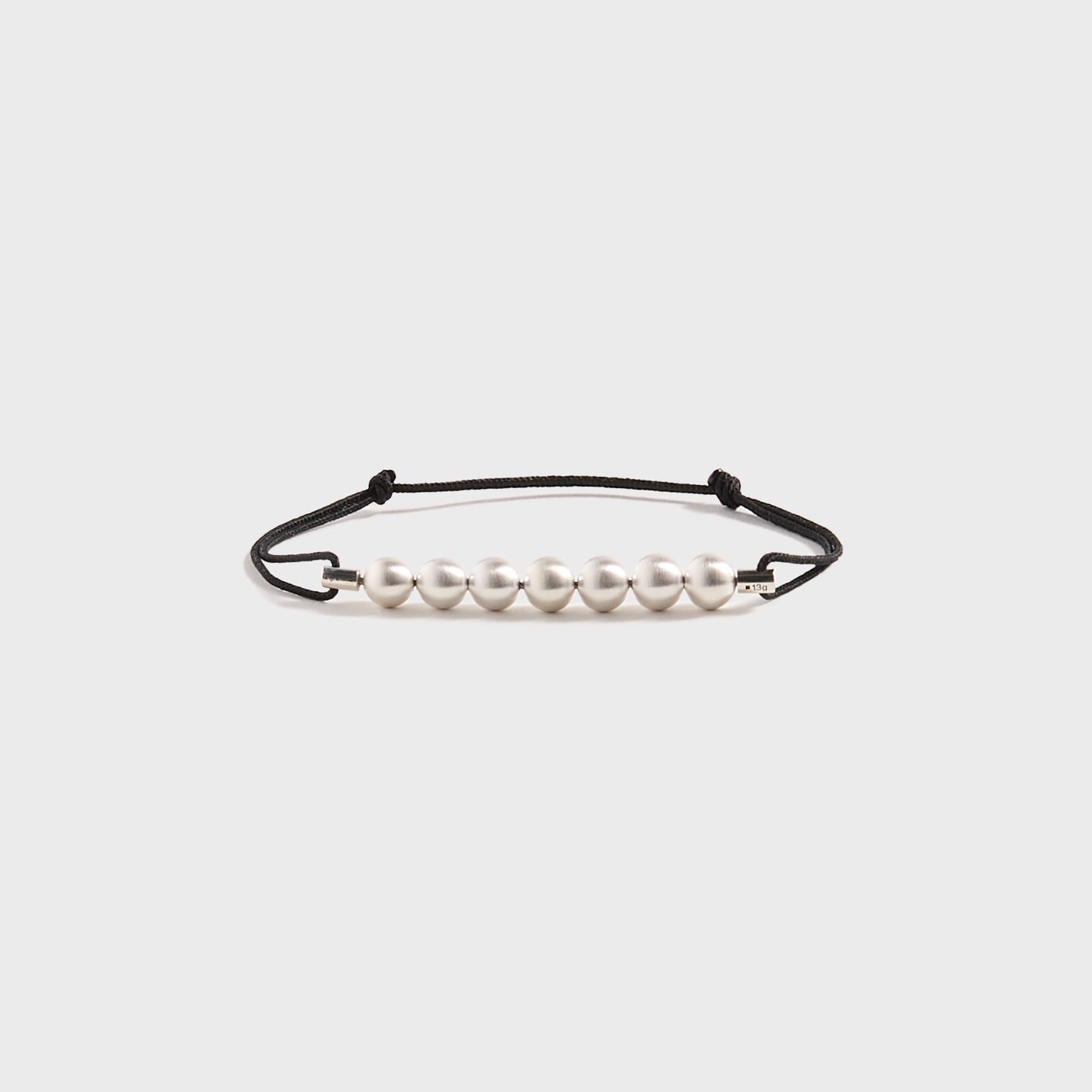Men Kith Le Gramme 13G Sterling Silver 7 Beads Cord Bracelet - Black