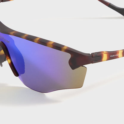 Men Kith District Vision Junya Racer - Tortoise / D+ Blue Mirror