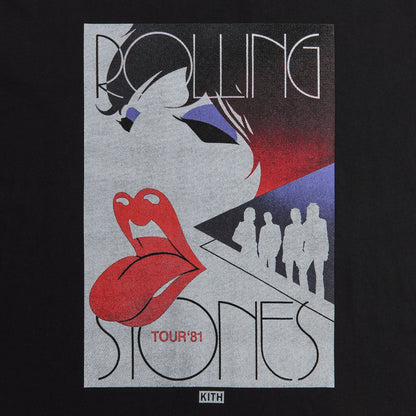 Men Kith Kith for The Rolling Stones Tour 1981 Tee - Black