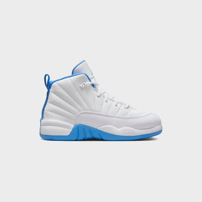 Kids Kith Jordan PS Jordan 12 Retro - White / Metallic Silver / University Blue