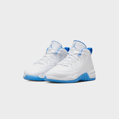 Kids Kith Jordan PS Jordan 12 Retro - White / Metallic Silver / University Blue