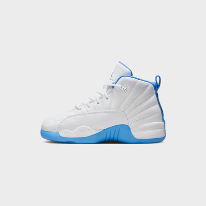Kids Kith Jordan PS Jordan 12 Retro - White / Metallic Silver / University Blue