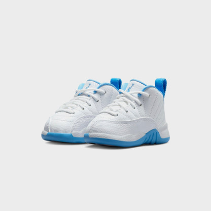 Kids Kith Jordan TD Jordan 12 Retro - White / Metallic Silver / University Blue