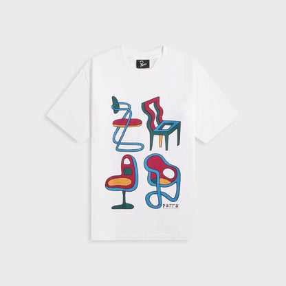 Men Kith by Parra Unreasonable Chairs Tee - White