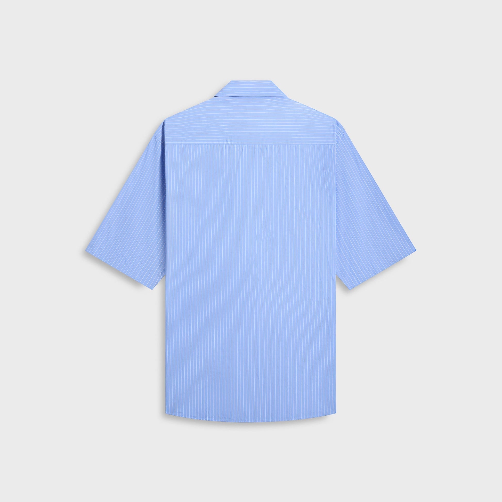 Men Kith Auralee Suvin High Count Cloth Stripe Half Sleeved Shirt - Blue Stripe