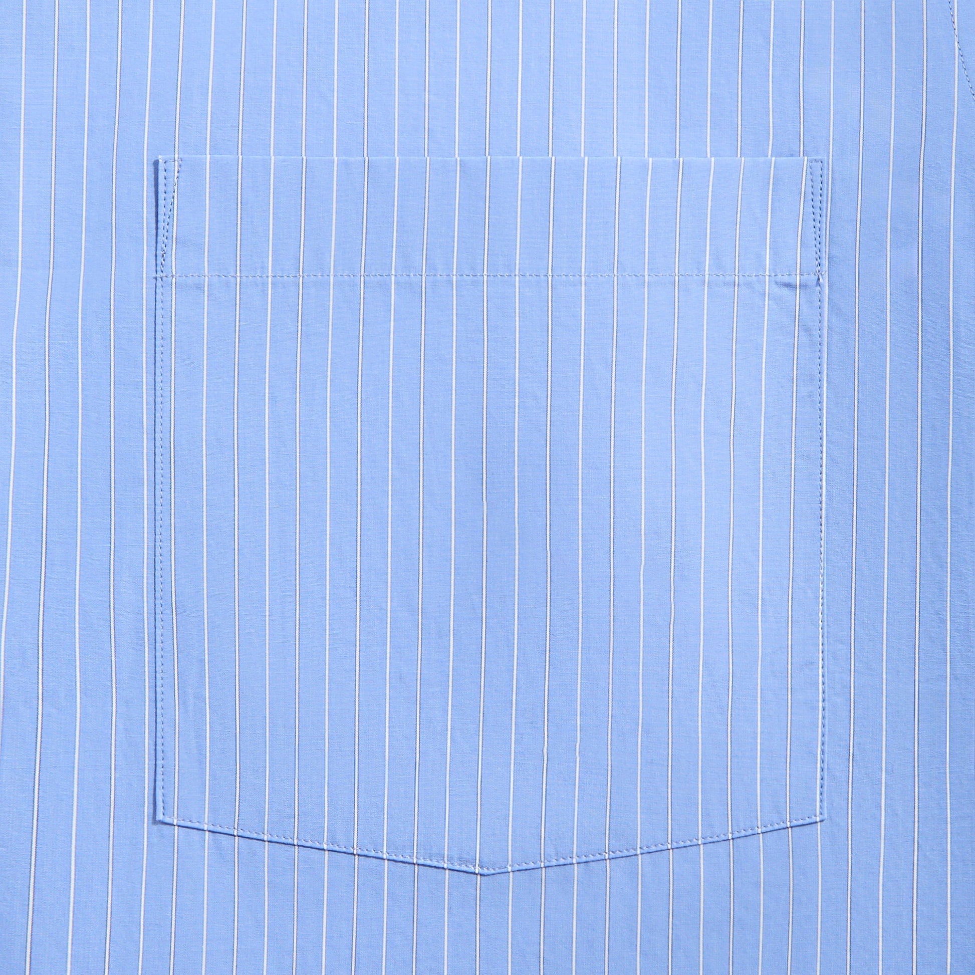 Men Kith Auralee Suvin High Count Cloth Stripe Half Sleeved Shirt - Blue Stripe