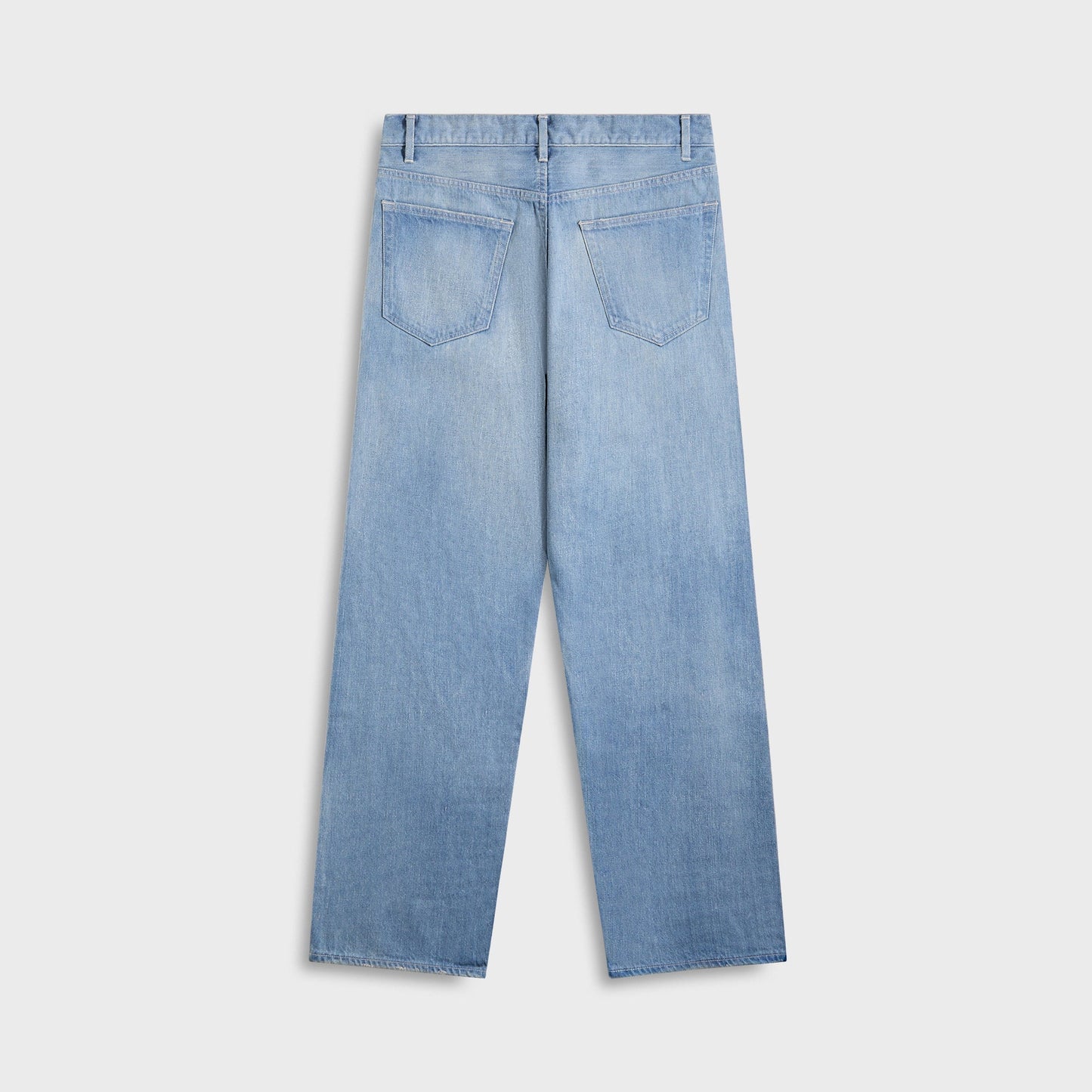 Men Kith Auralee Selvedge Faded Light Denim Wide Pants - Light Indigo