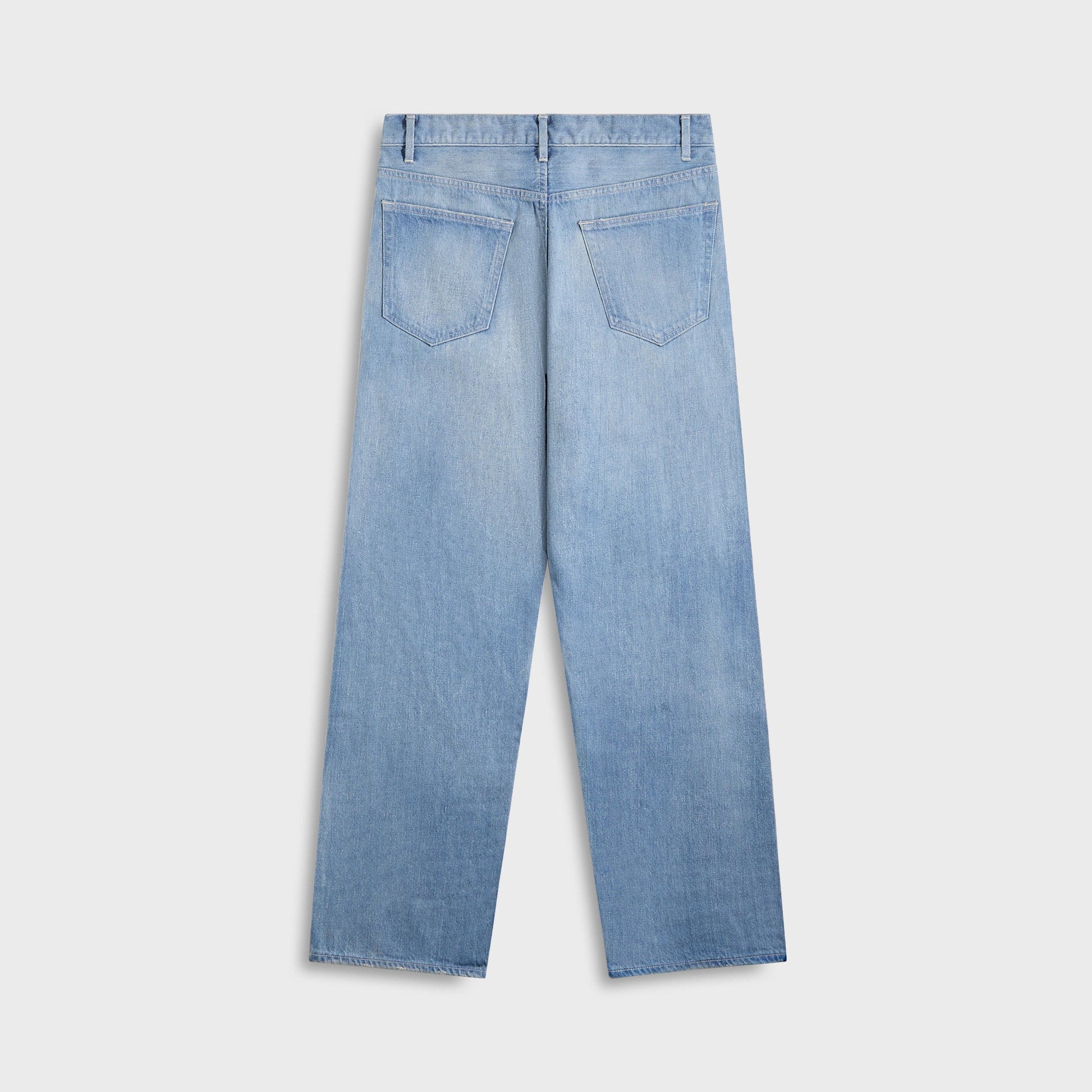 Men Kith Auralee Selvedge Faded Light Denim Wide Pants - Light Indigo