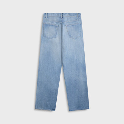 Men Kith Auralee Selvedge Faded Light Denim Wide Pants - Light Indigo