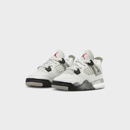 Kids Kith Nike TD Air Jordan 4 Retro - Summit White / Fire Red / Tech Grey / Bla