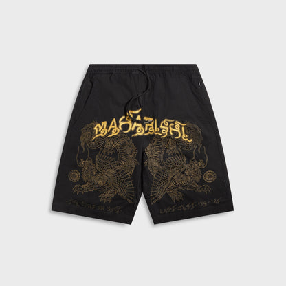 Men Kith Maharishi 6093 Muay Thai Tiger Dragon Trackshorts - Black