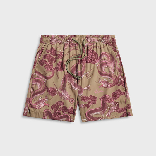 Men Kith Maharishi 1549 Dragon Swim Shorts - Olive