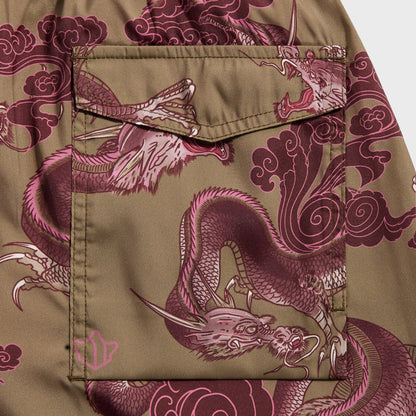 Men Kith Maharishi 1549 Dragon Swim Shorts - Olive