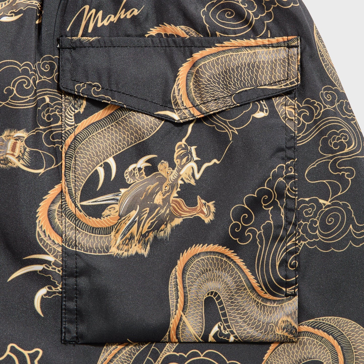 Men Kith Maharishi 1549 Dragon Swim Shorts - Black