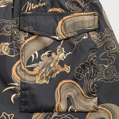 Men Kith Maharishi 1549 Dragon Swim Shorts - Black