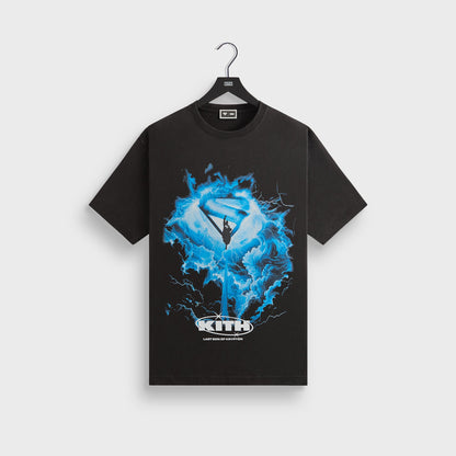 Men Kith Superman | Kith (2025 Movie) Lightning Vintage Tee - Black
