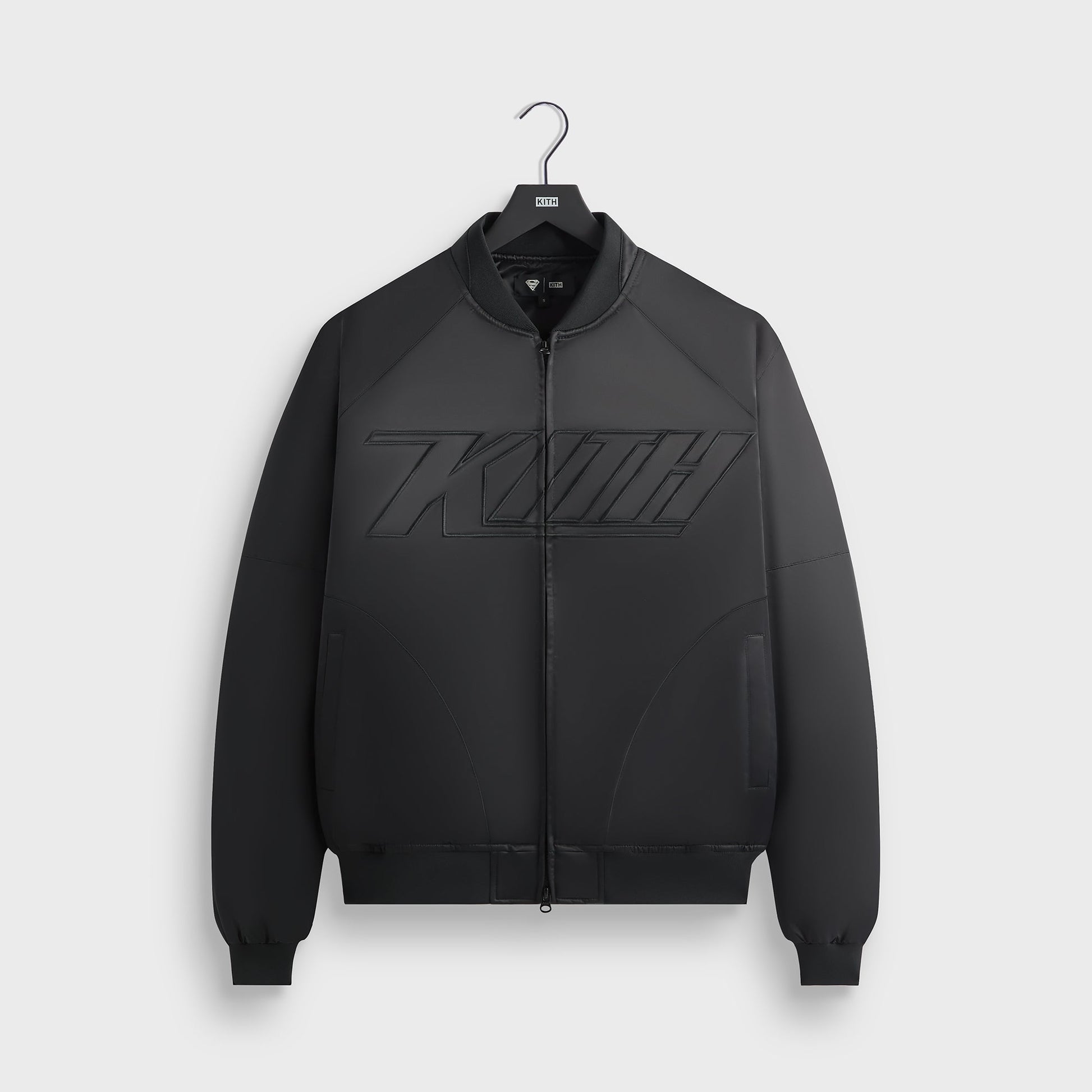 Men Kith Superman | Kith Satin Bomber Jacket - Black