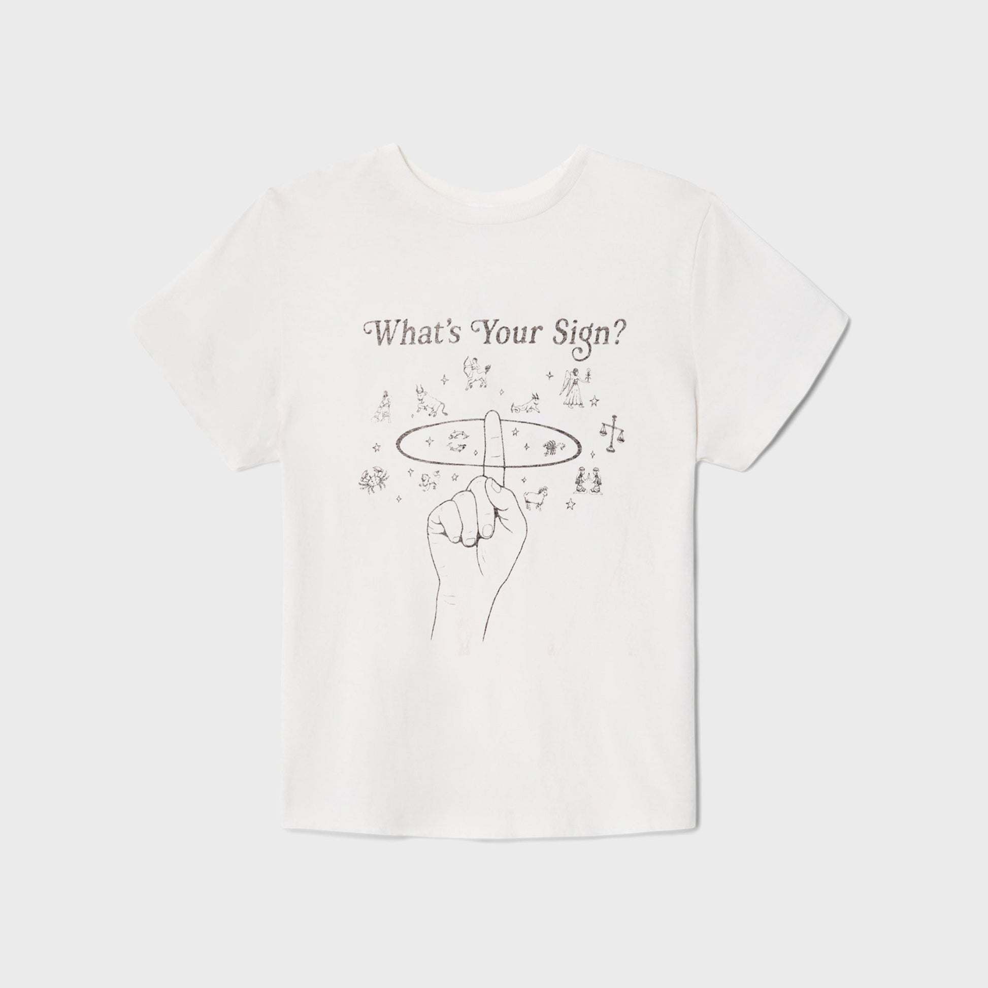 Women Kith ReDone Classic Tee Whats Your Sign - Vintage White