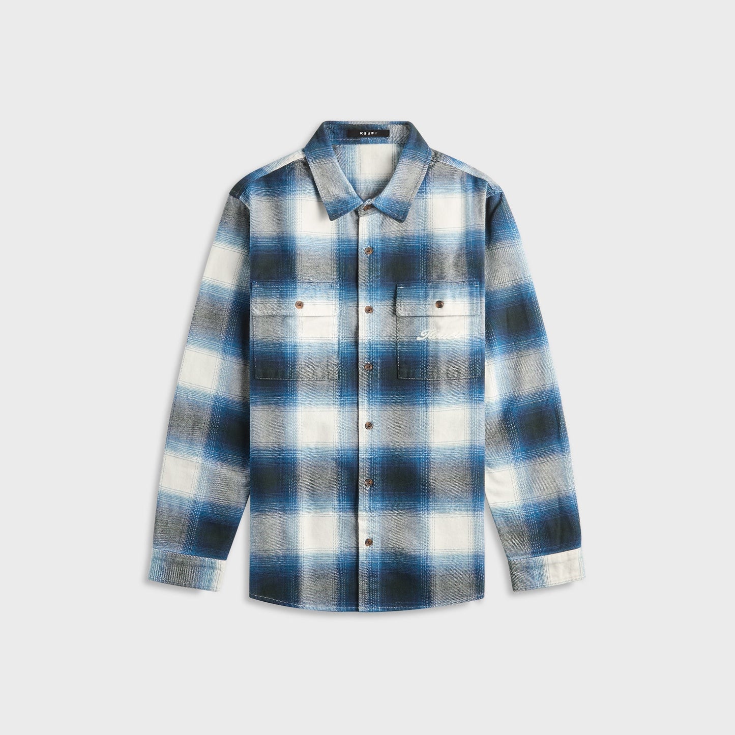 Men Kith Ksubi Rosebowl Long Sleeve Shirt - Salted Blue