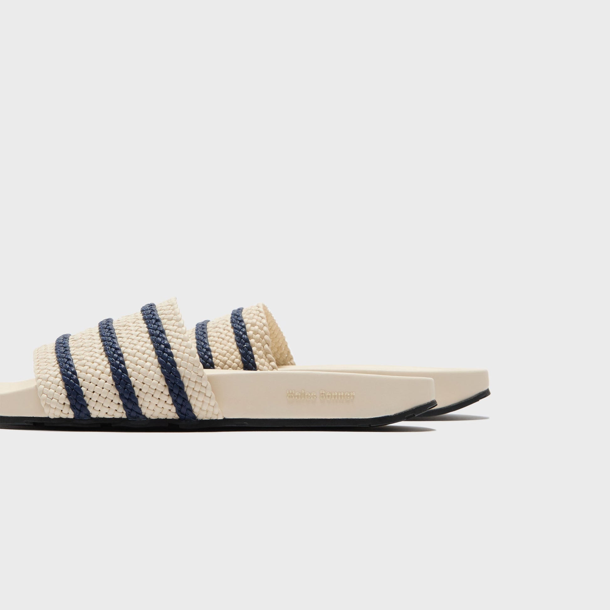 Men Kith adidas x Wales Bonner Adilette - Wonder White / Night Indigo