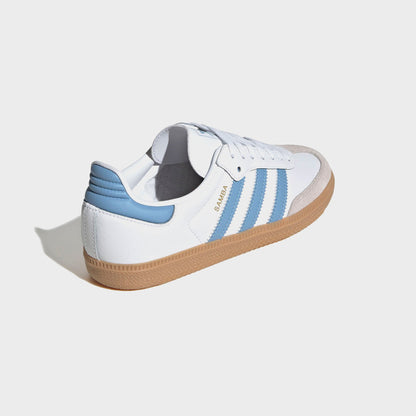 Kids Kith adidas GS Samba OG - White / Ash Blue / Gum 3