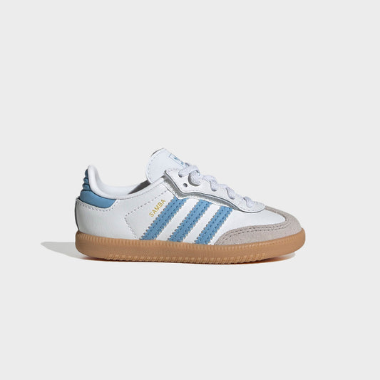 Kids Kith adidas TD Samba OG - White / Ash Blue / Gum 3
