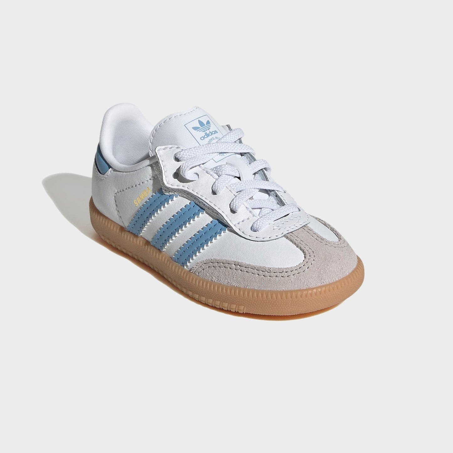 Kids Kith adidas TD Samba OG - White / Ash Blue / Gum 3