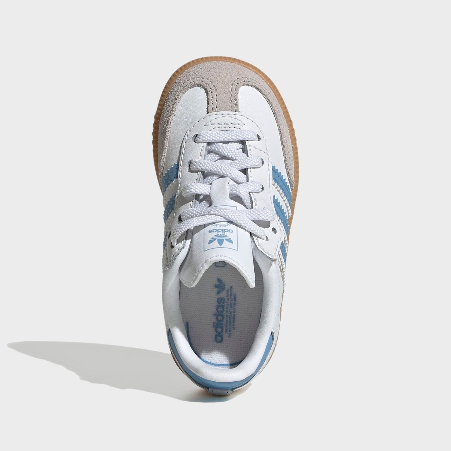 Kids Kith adidas TD Samba OG - White / Ash Blue / Gum 3