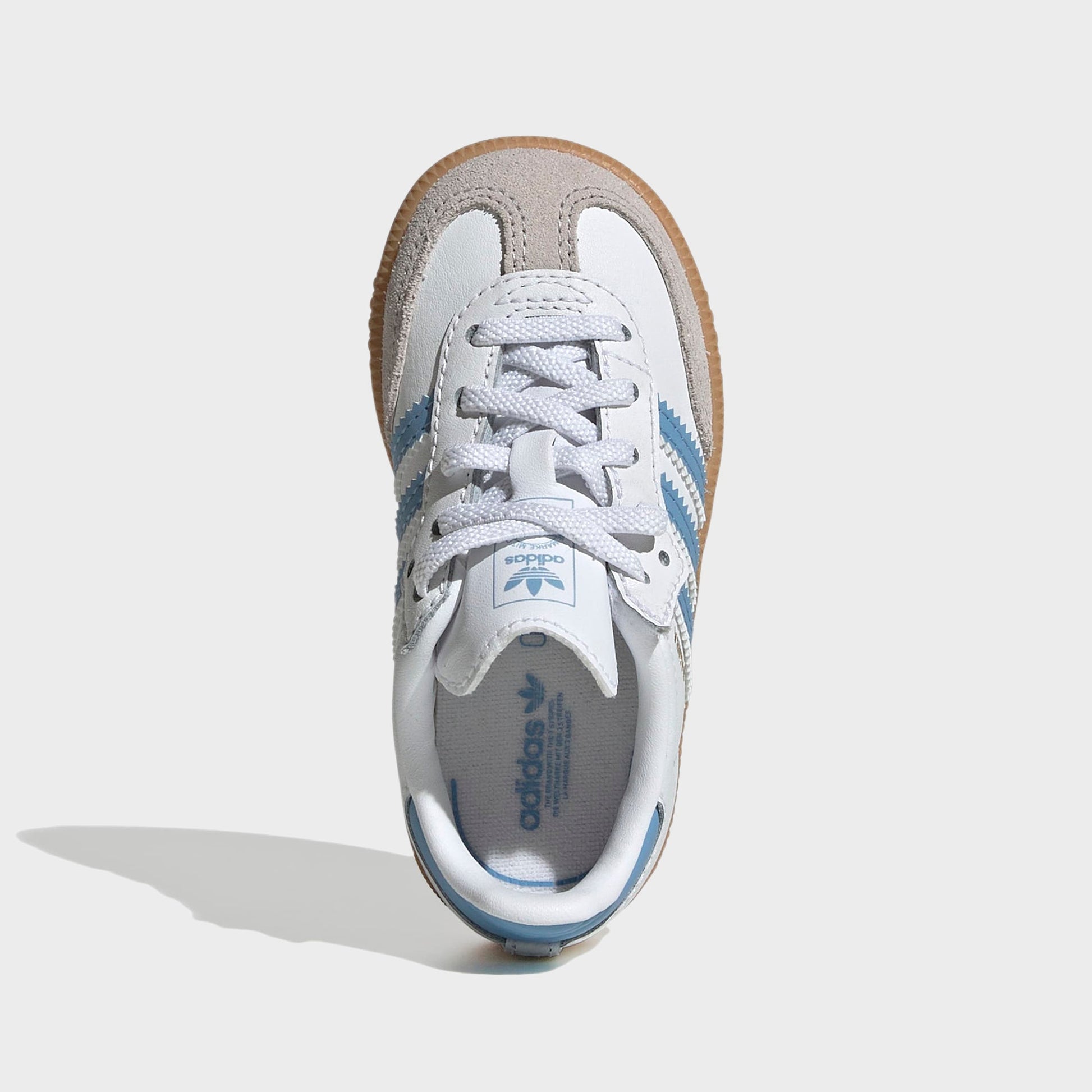 Kids Kith adidas TD Samba OG - White / Ash Blue / Gum 3