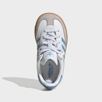 Kids Kith adidas TD Samba OG - White / Ash Blue / Gum 3