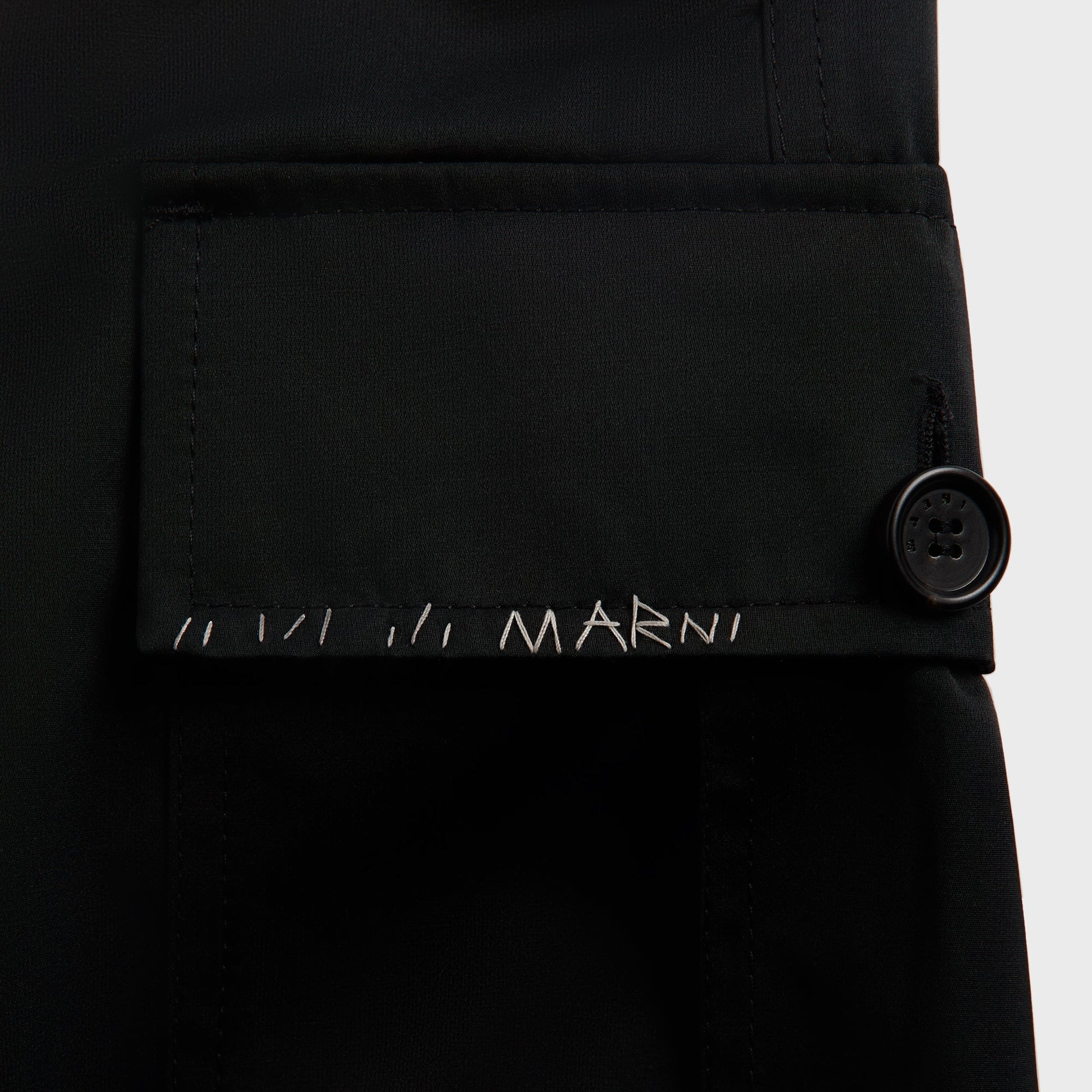 Men Kith Marni Taffeta Drawstring Cargo Workwear Gabardine Pant - Black