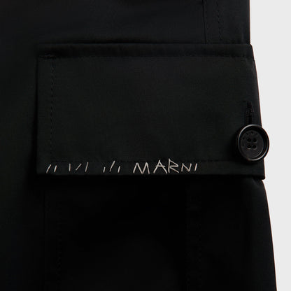 Men Kith Marni Taffeta Drawstring Cargo Workwear Gabardine Pant - Black