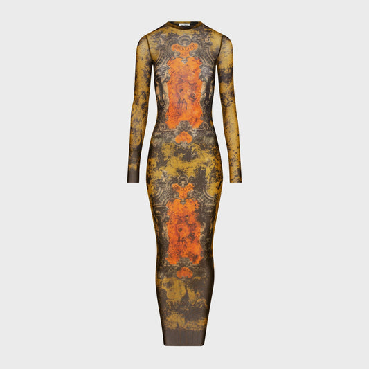 Women Kith Jean Paul Gaultier Mesh Long Dress - Printed Medaillon