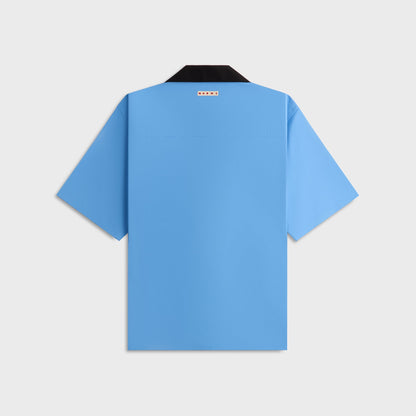 Men Kith Marni Organic Cotton Poplin Short-Sleeved Bowling Shirt - Sapphire Blu