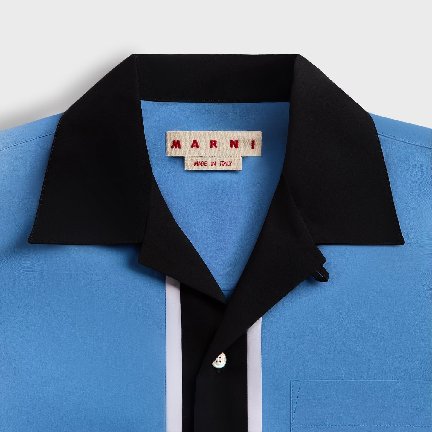 Men Kith Marni Organic Cotton Poplin Short-Sleeved Bowling Shirt - Sapphire Blu