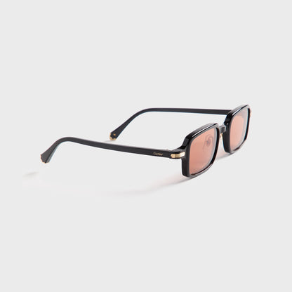 Men Kith Cartier Square Sunglasses - Black / Amber