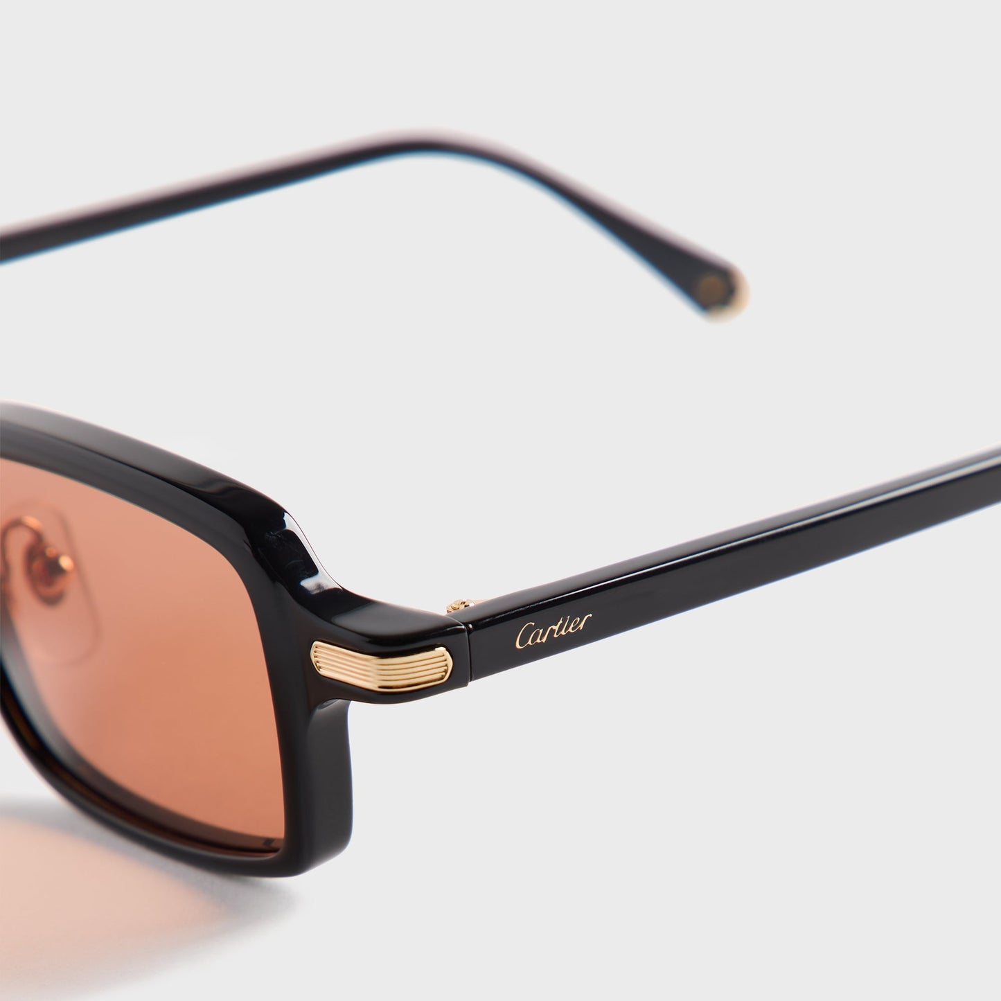 Men Kith Cartier Square Sunglasses - Black / Amber