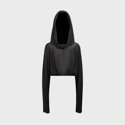 Women Kith Rick Owens Cropped Hooded Tunic - Black