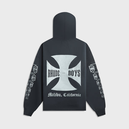 Men Kith Rhude Boys Hoodie - Vintage Black