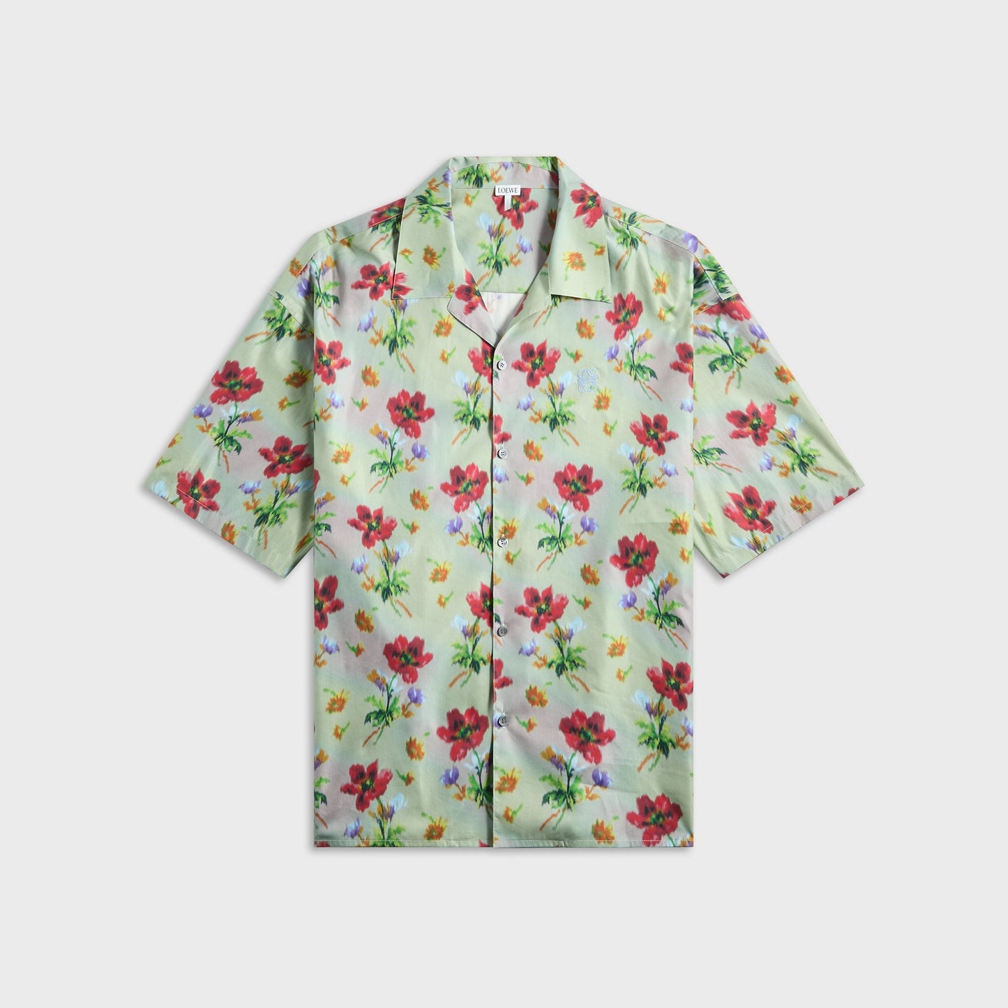 Men Kith Loewe Short Sleeve Shirt - Green / Red