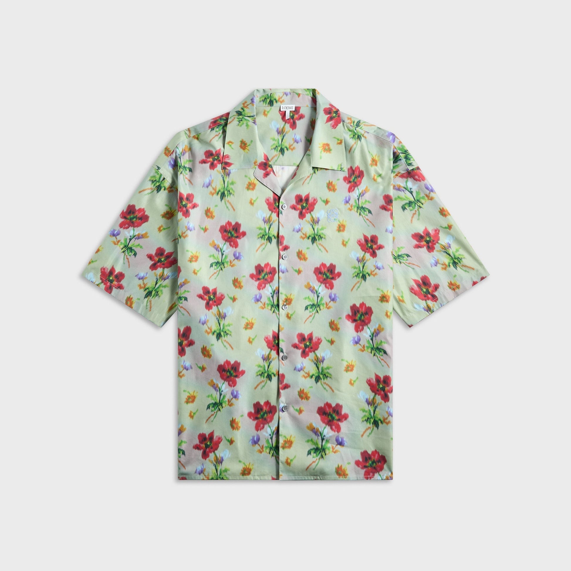 Men Kith Loewe Short Sleeve Shirt - Green / Red